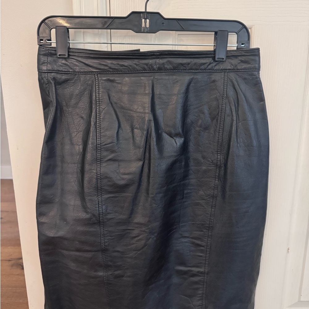 Black Leather Pencil Skirt